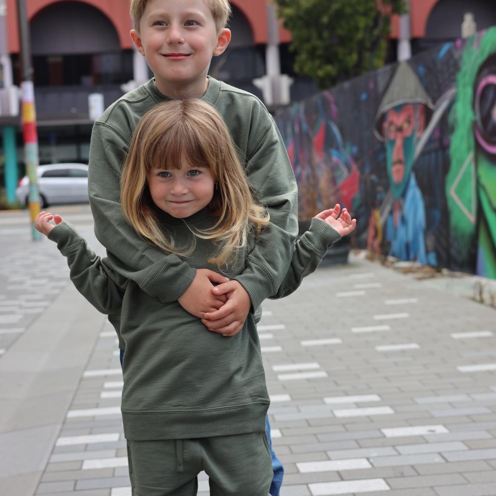 The Sleep Store Merino Tencel Fleece Crew Jumper - 2-10 years