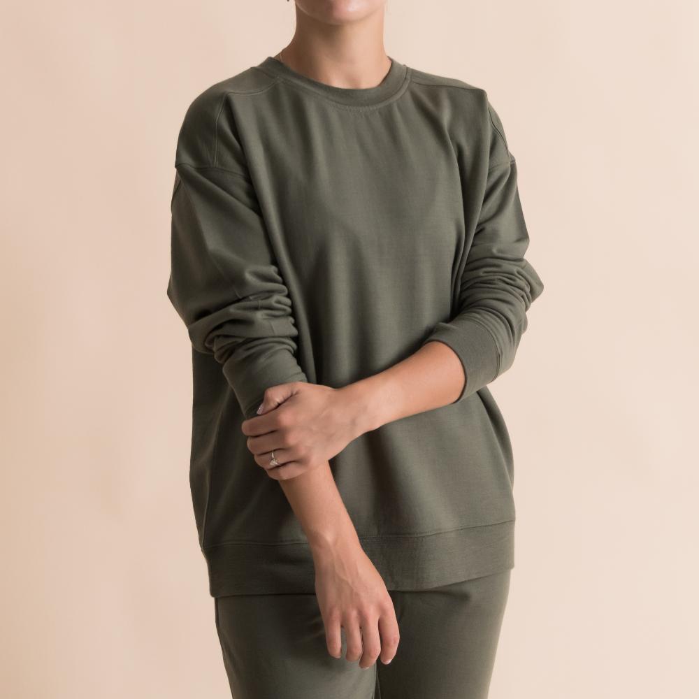 The Sleep Store Merino Tencel Fleece - Women's Crew Jumper