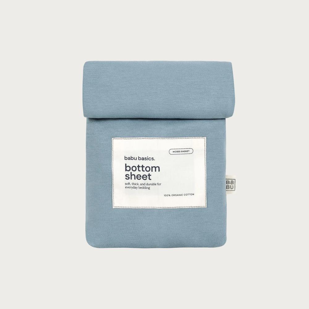 Babu Basics Organic Cotton Moses Basket Fitted Sheet - 30 x 67cm