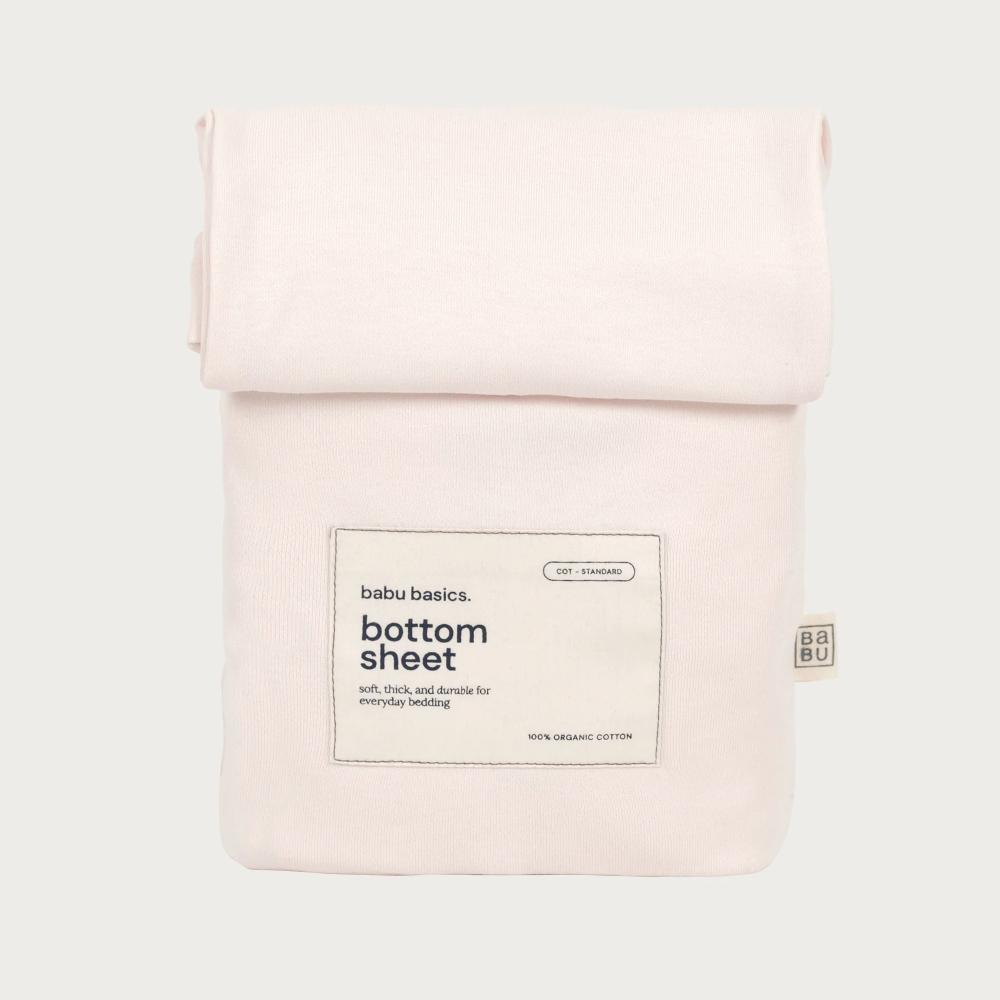 Babu Basics Organic Cotton Cot Fitted Sheet - 70 x 135cm