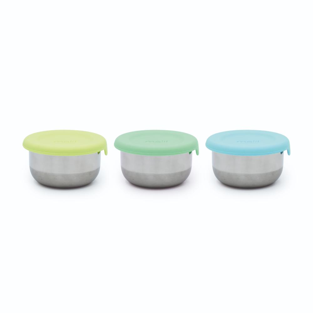 Melii Mini Silicone & Stainless Steel Containers 3pc