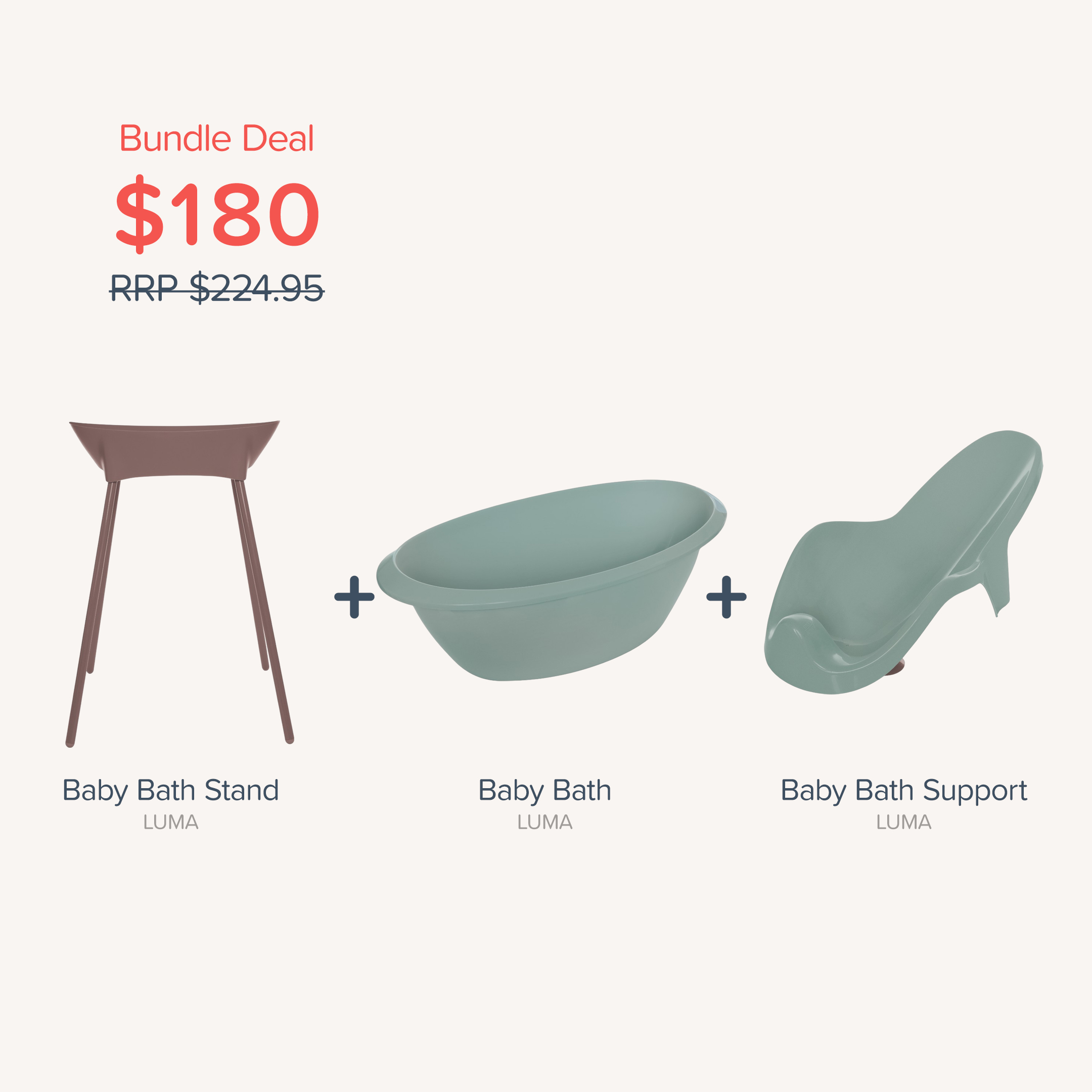 Bundle - LUMA Bath, Bath Stand & Baby Bath Support