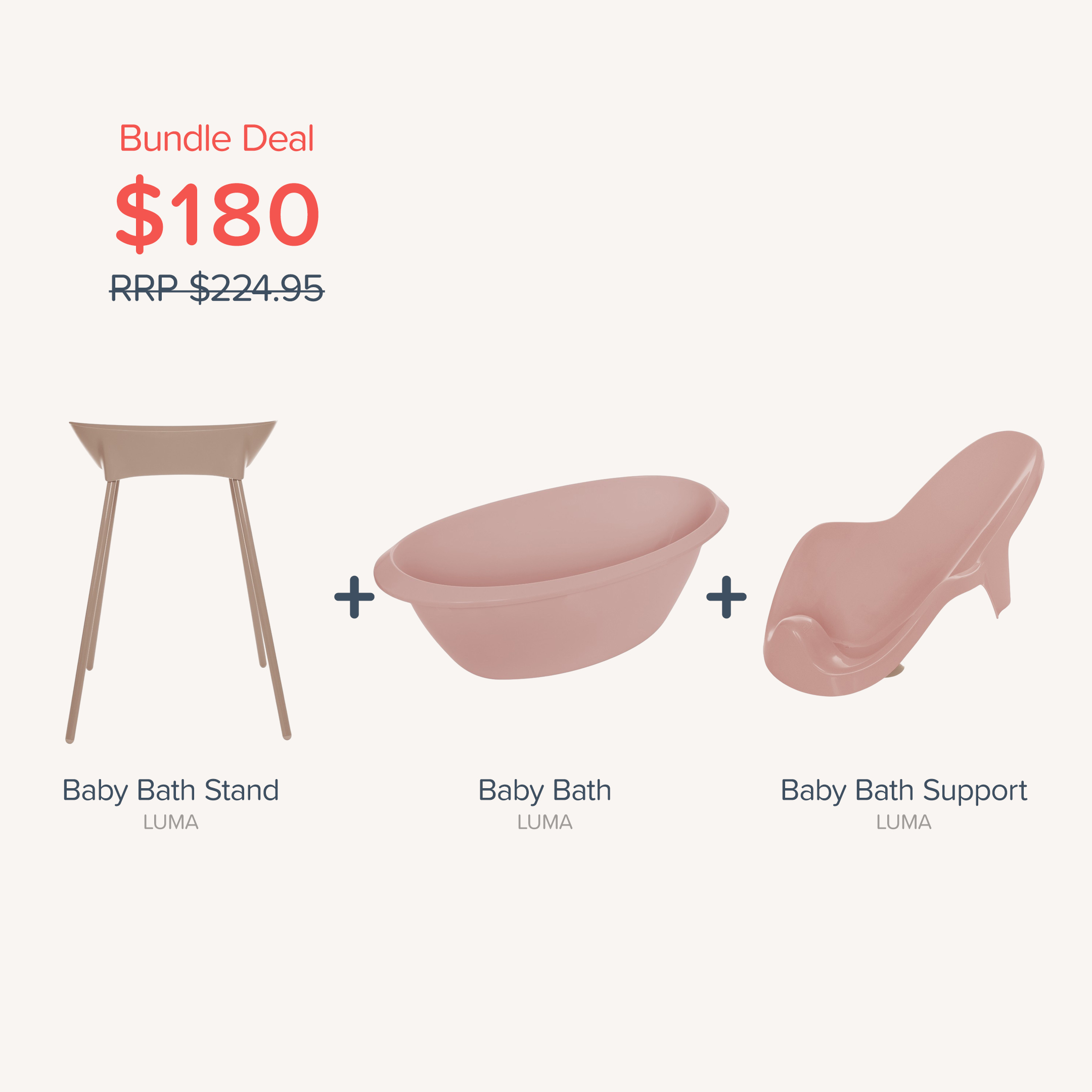 Bundle - LUMA Bath, Bath Stand & Baby Bath Support