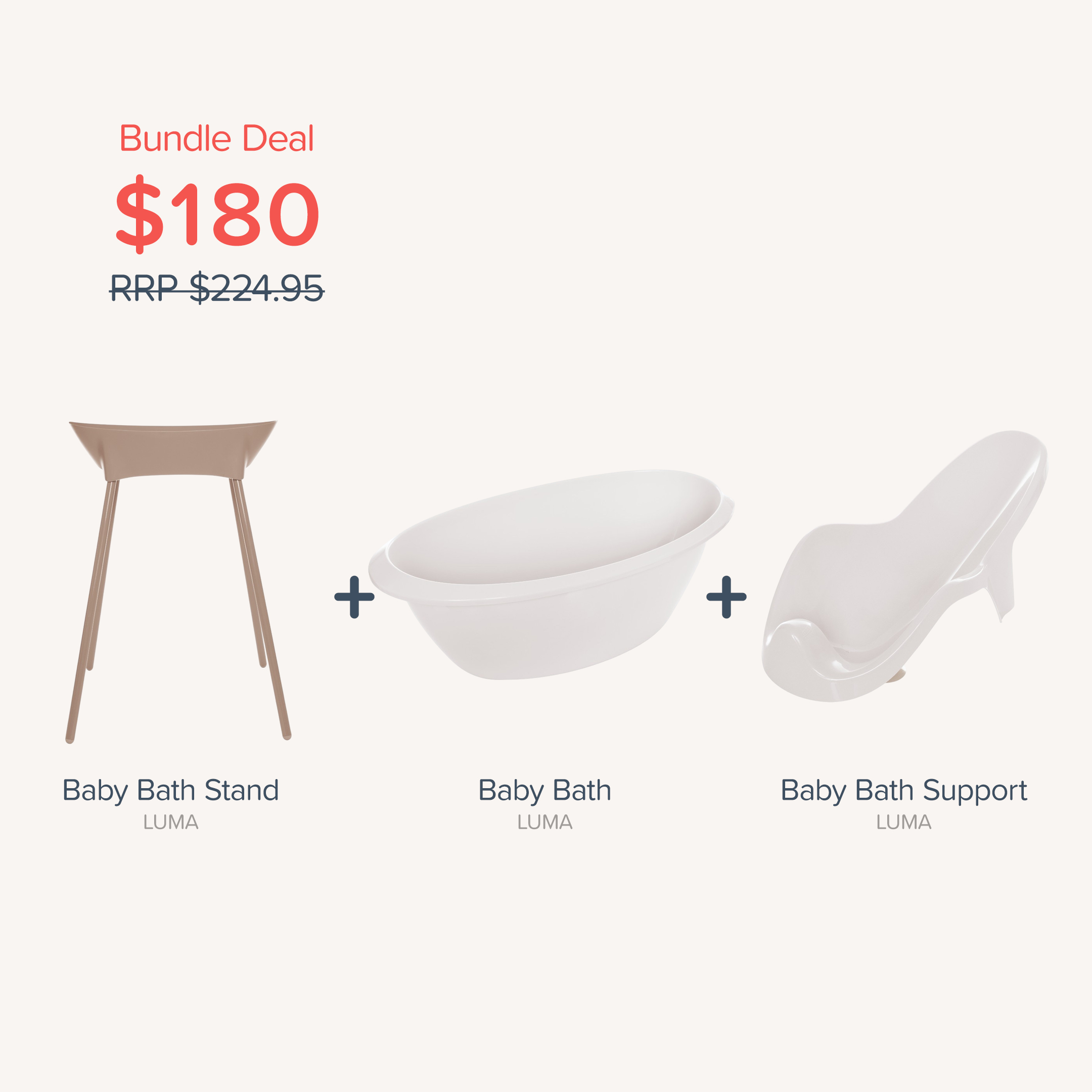 Bundle - LUMA Bath, Bath Stand & Baby Bath Support