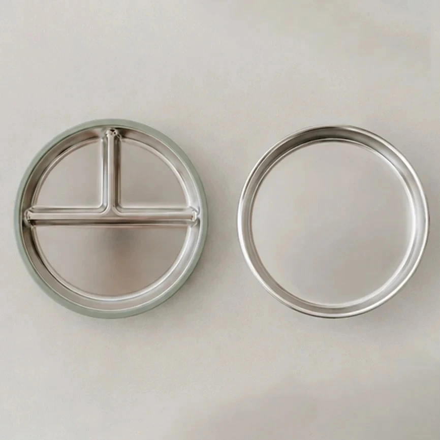 Ease.Baby Stainless Steel Grip Ease Duo Baby Plate Set