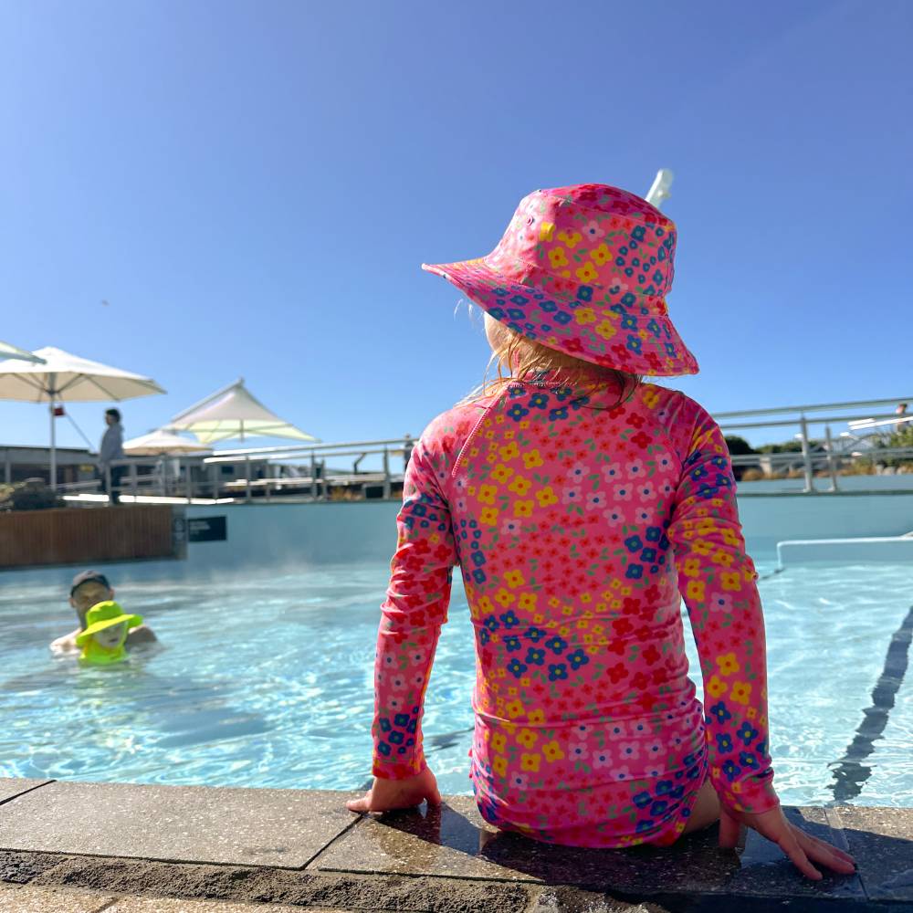 Neon by Nestling Sleeved Girls Swimsuit