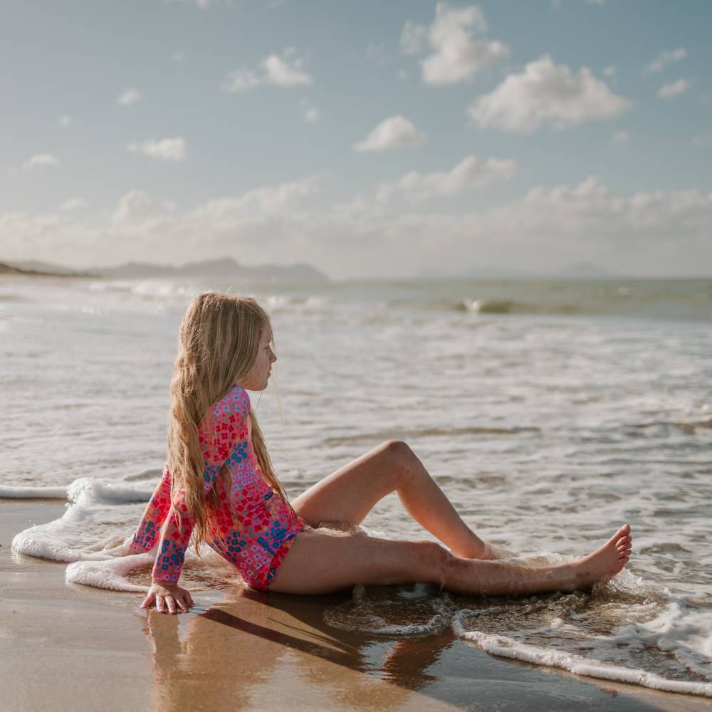 Neon by Nestling Sleeved Girls Swimsuit