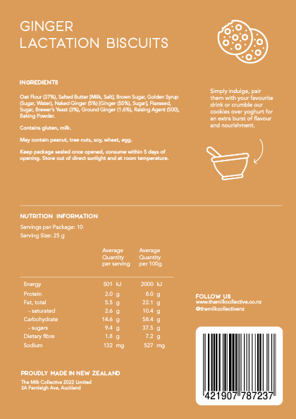 The Milk Collective Ginger Lactation Biscuits
