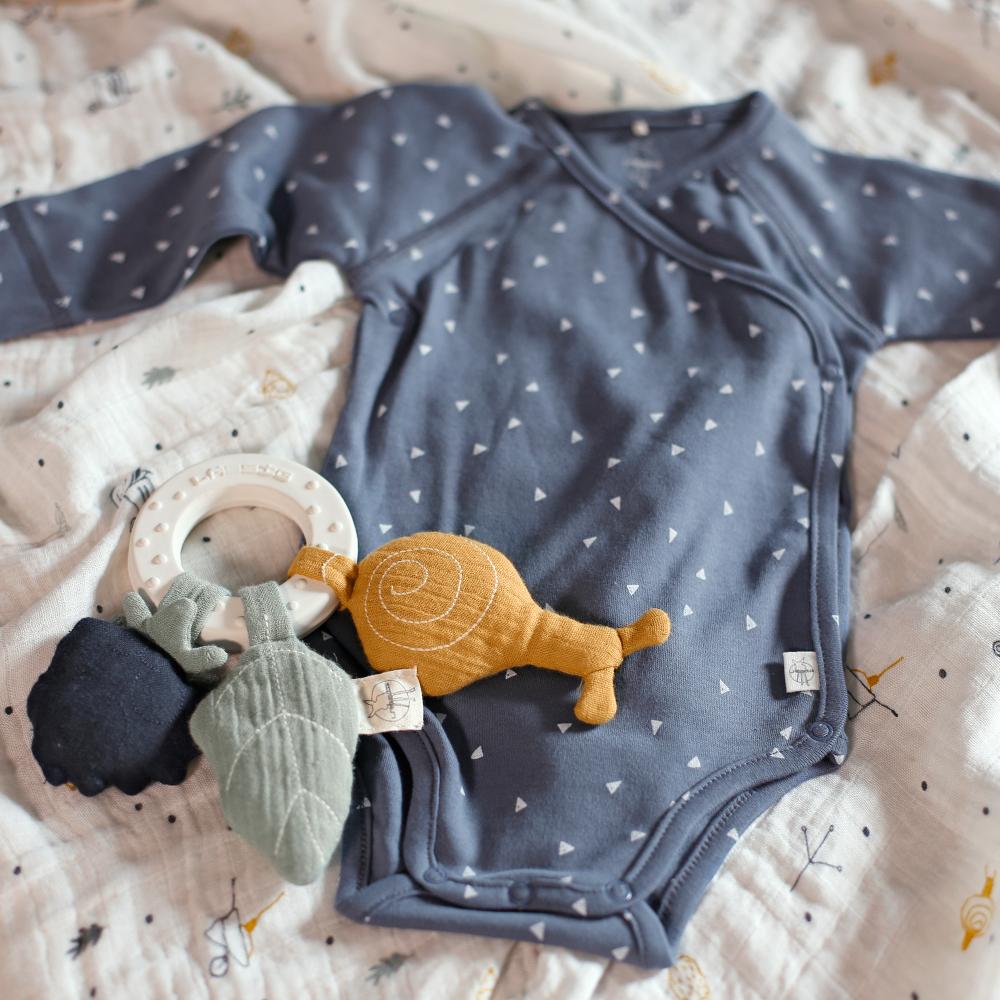 Lassig Organic Cotton Long Sleeve Kimono Bodysuit