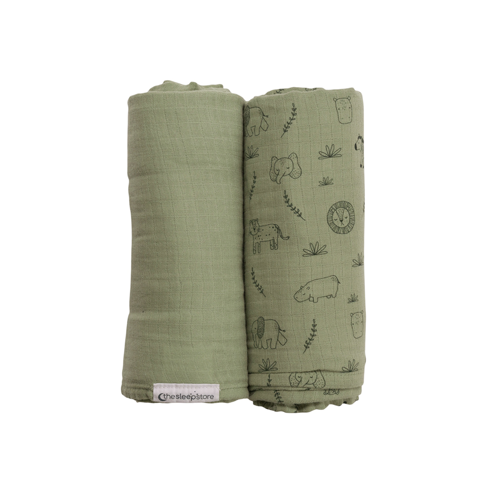 The Sleep Store Deluxe Muslin Swaddle 2pk