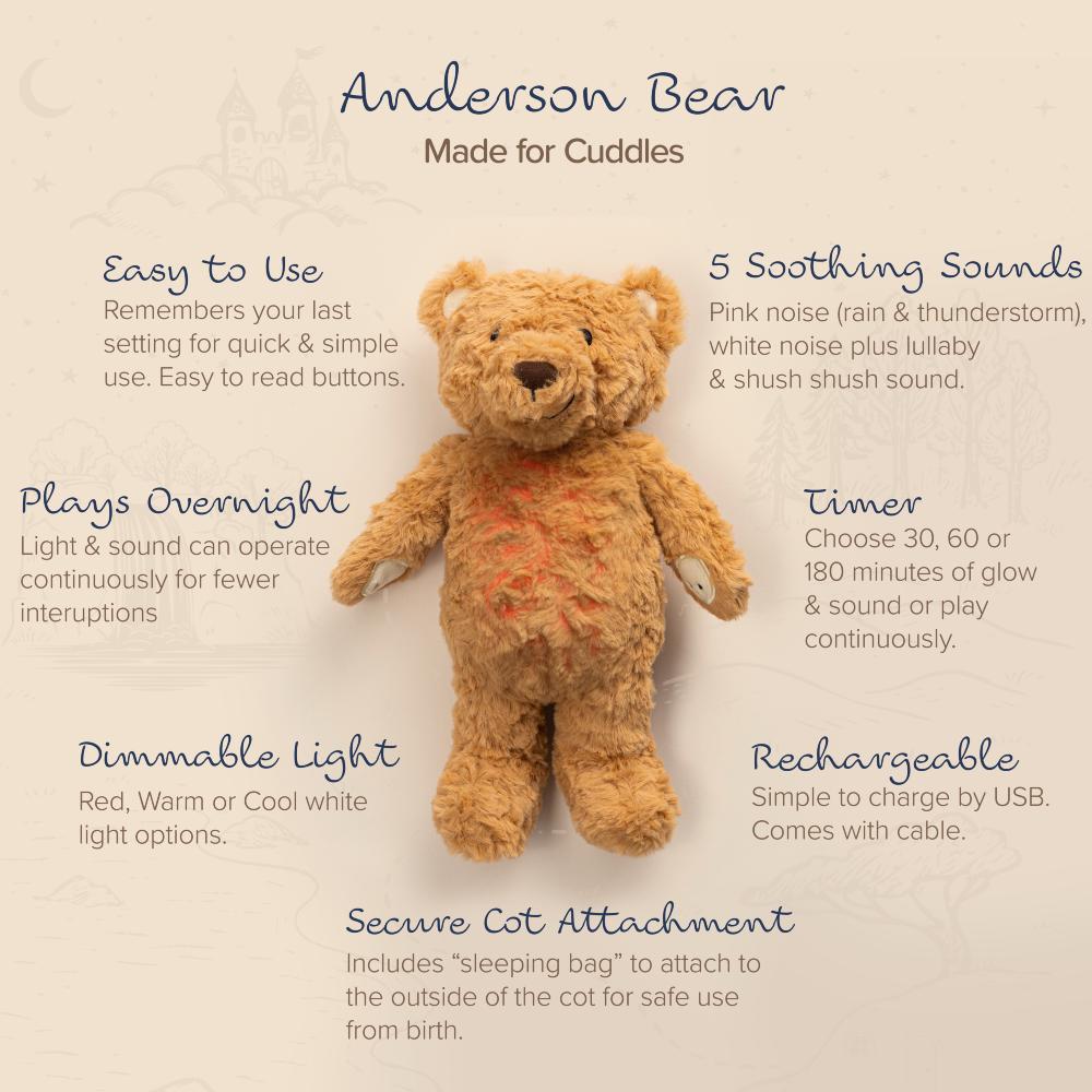 The Sleep Store Glow Friends - Anderson Bear with Rechargeable Sound & Light