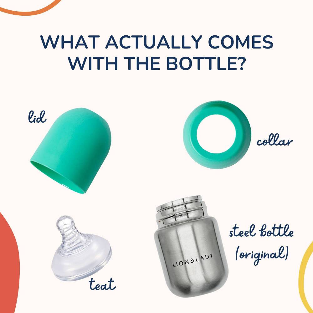 Lion & Lady 18/8 Stainless Steel Baby Bottle 210ml