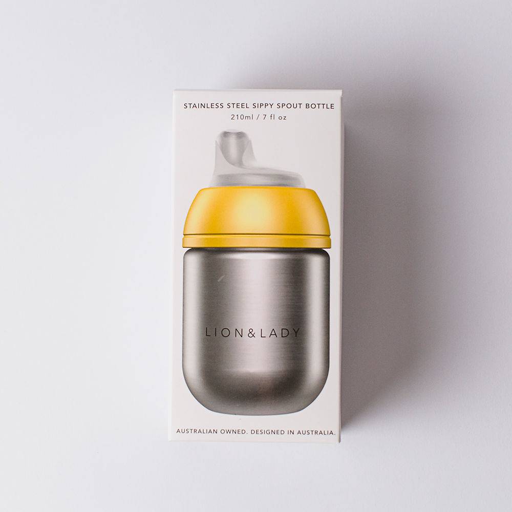 Lion & Lady 18/8 Stainless Steel Toddler Sippy Spout Bottle Cup 210ml