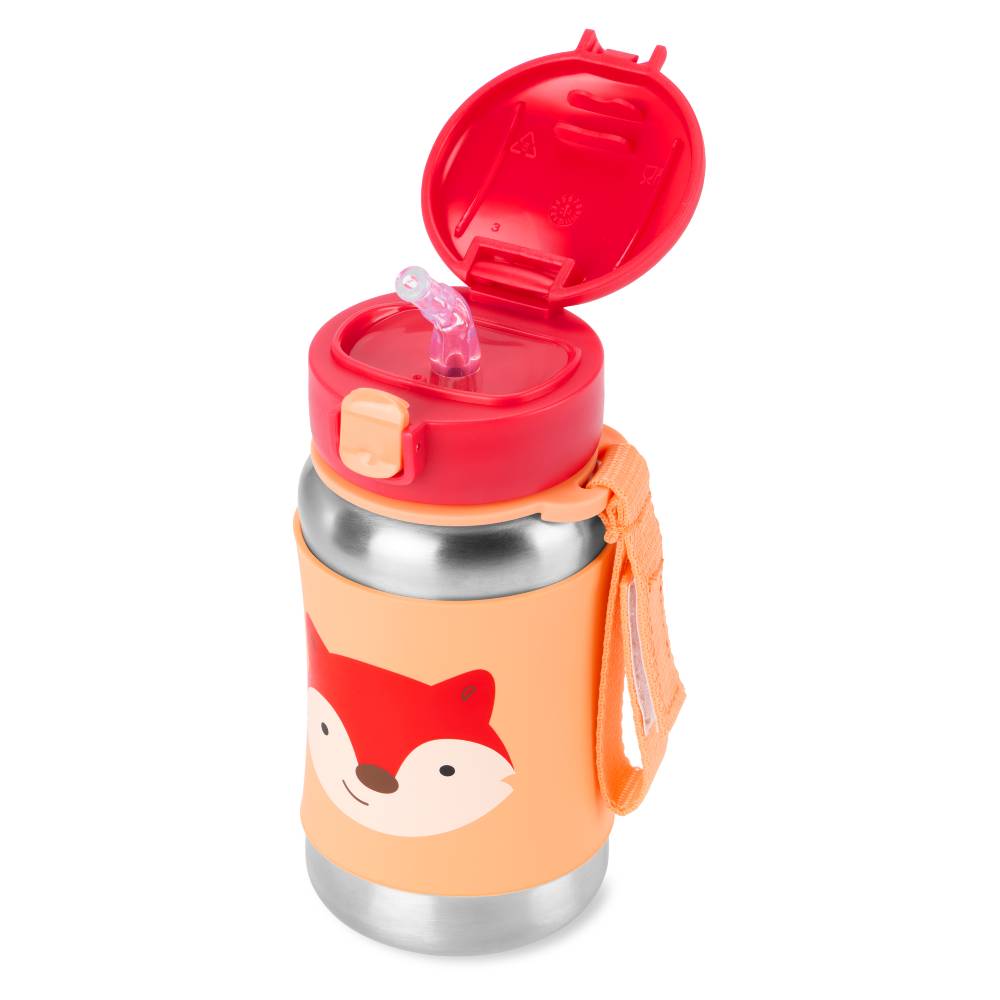 Skip Hop Zoo Stainless Steel Straw Bottle - Clearance