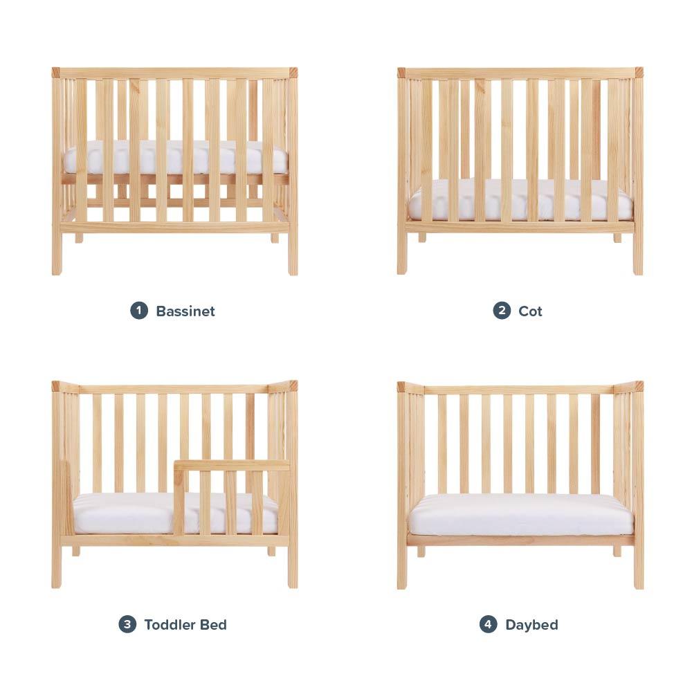 The Sleep Store Frank Cot Mini 4 in 1 with Toddler Conversion Kit