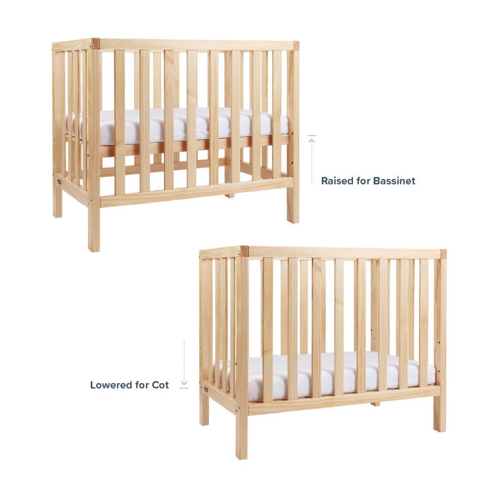 The Sleep Store Frank Cot Mini 4 in 1 with Toddler Conversion Kit