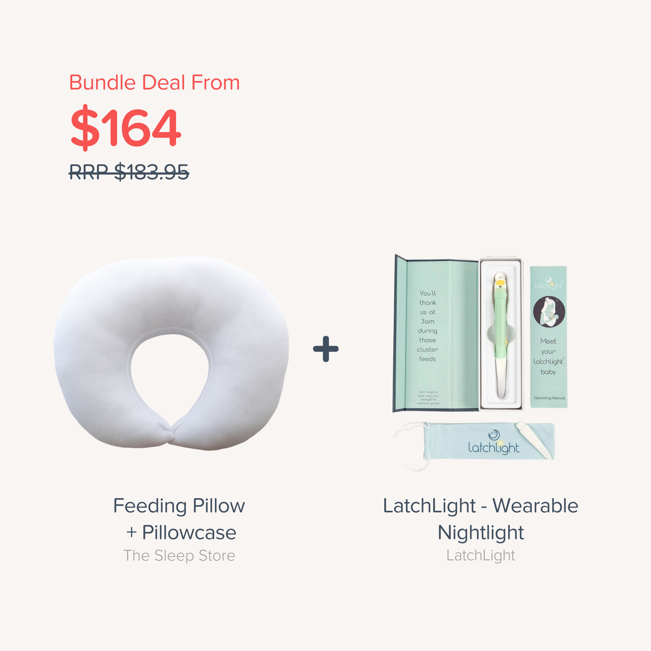 Bundle - The Sleep Store Feeding Pillow + LatchLight