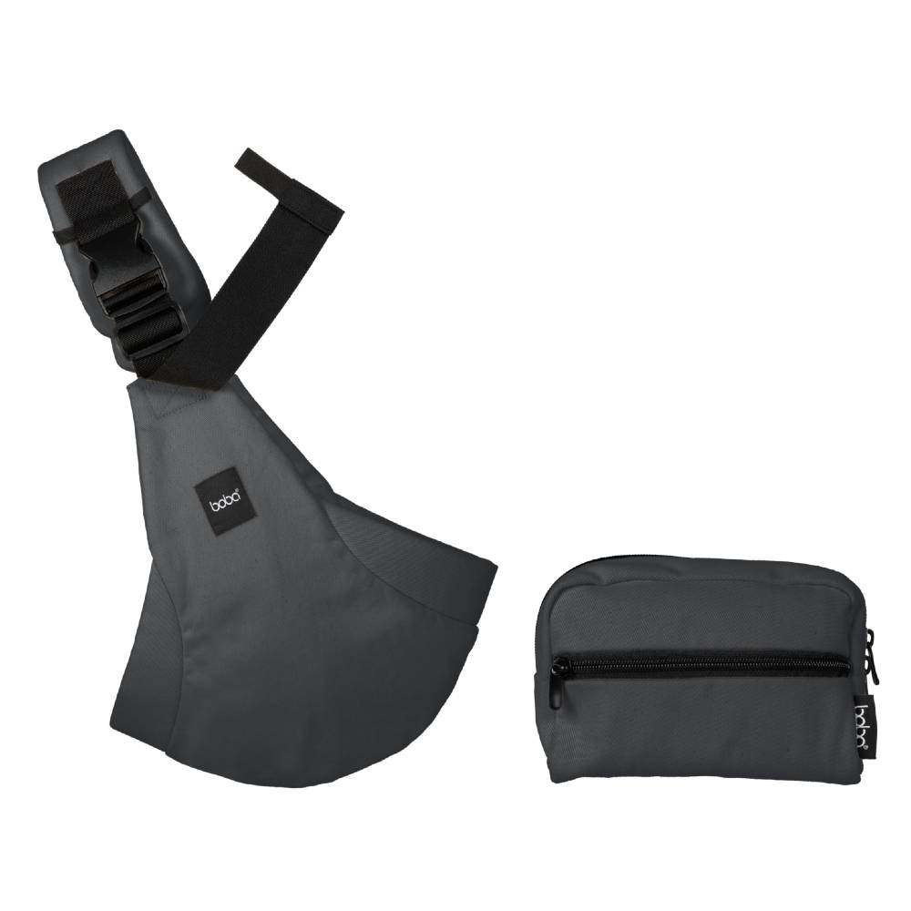 Beco Buddy Toddler Hip Carrier, Product Image of the grey  variant with carry bag.