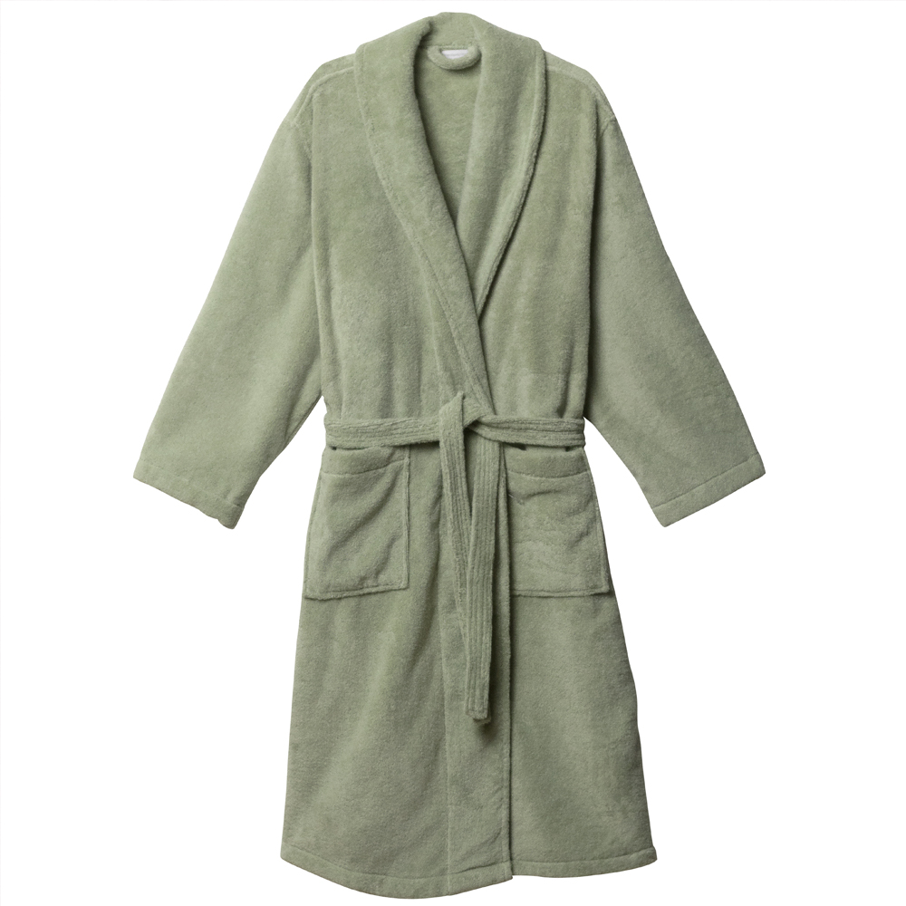 A clearcut image of The Sleep Store Adult Luxe Bath Robe in the colour Sage.