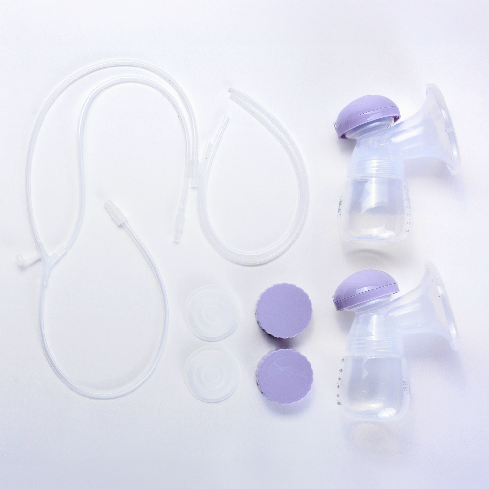 Tubing, bottles and parts from the Milk Collection kit