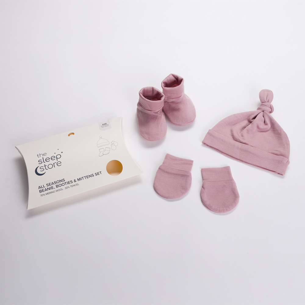 All Seasons Merino/Tencel Booties, Beanie & Mittens Pack