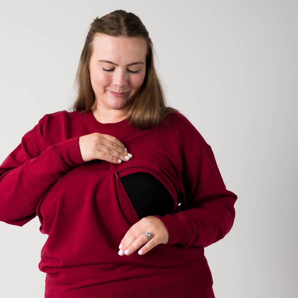 The Sleep Store Merino Tencel Fleece - Breastfeeding Jumper
