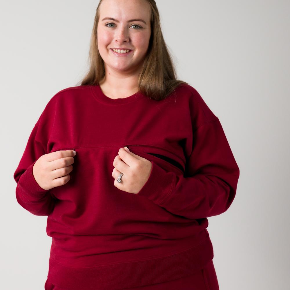 The Sleep Store Merino Tencel Fleece - Breastfeeding Jumper