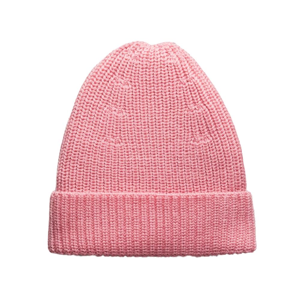 A clearcut image of The Sleep Store Merino Knitwear Beanie, Pink.