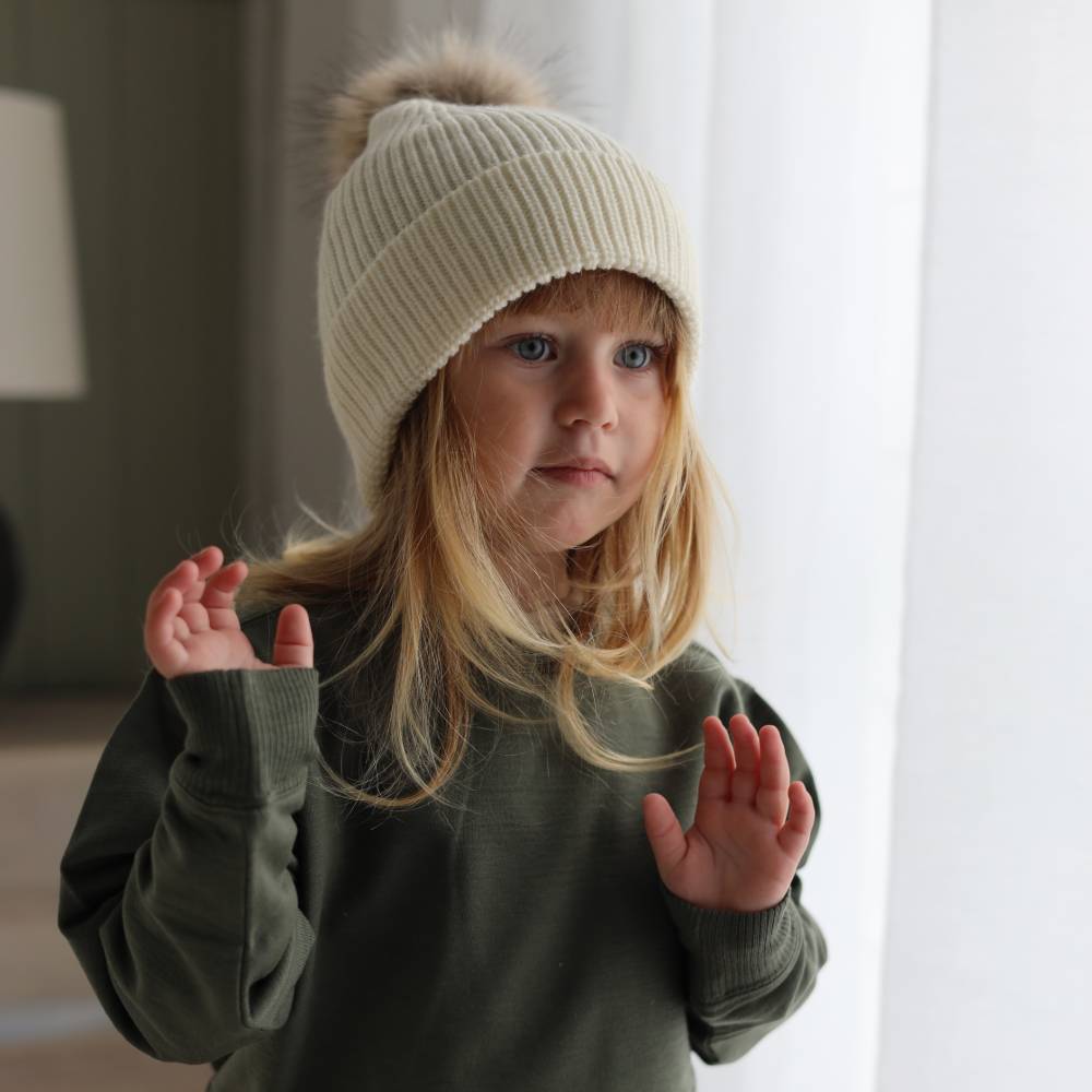 The Sleep Store Merino Knitwear Pompom Beanie