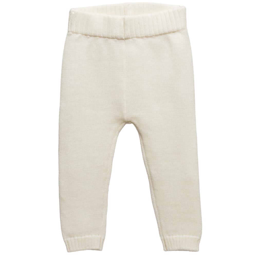A clearcut image of The Sleep Store Merino Knitwear Pants in Cream.