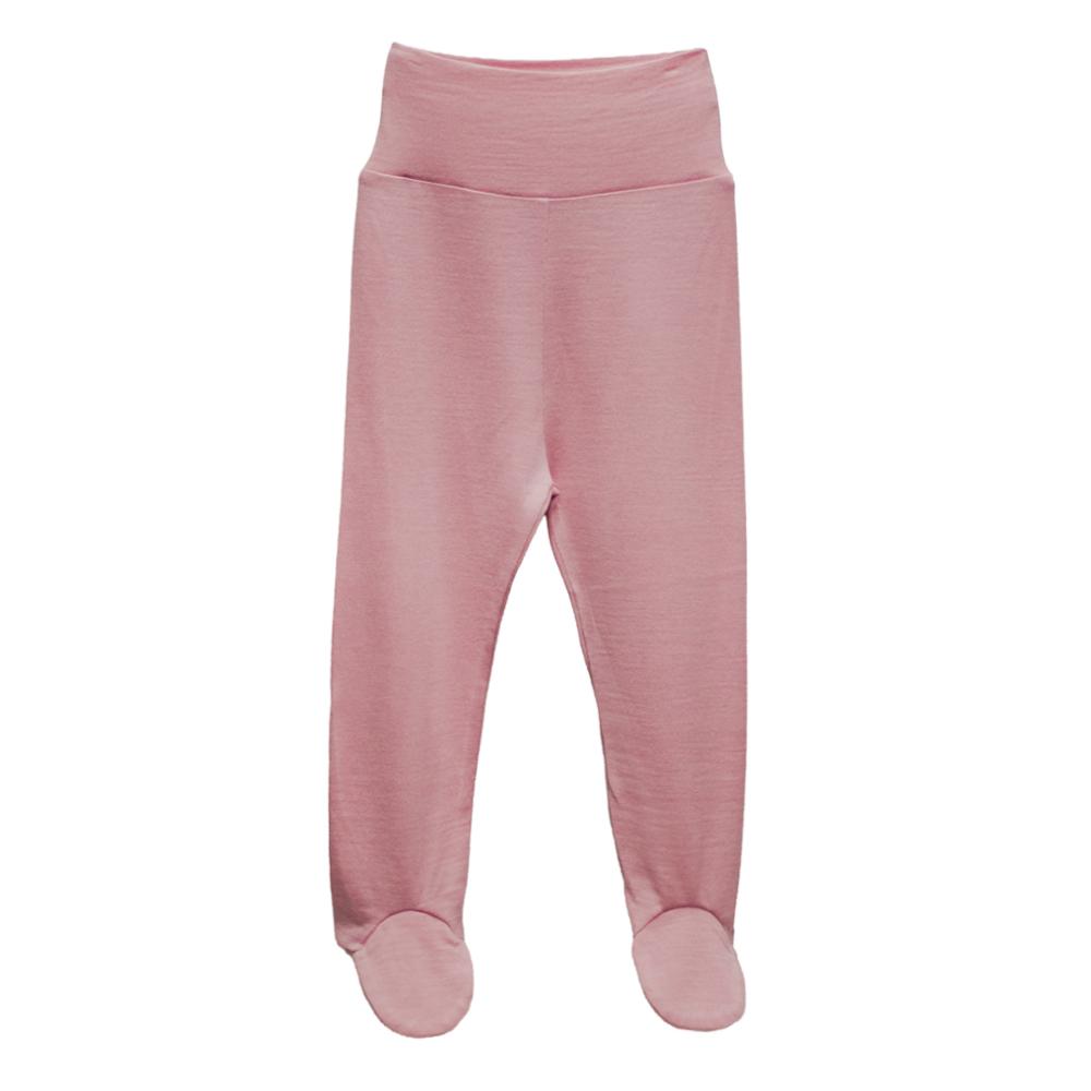 Lily Pink merino wool footed pants for baby