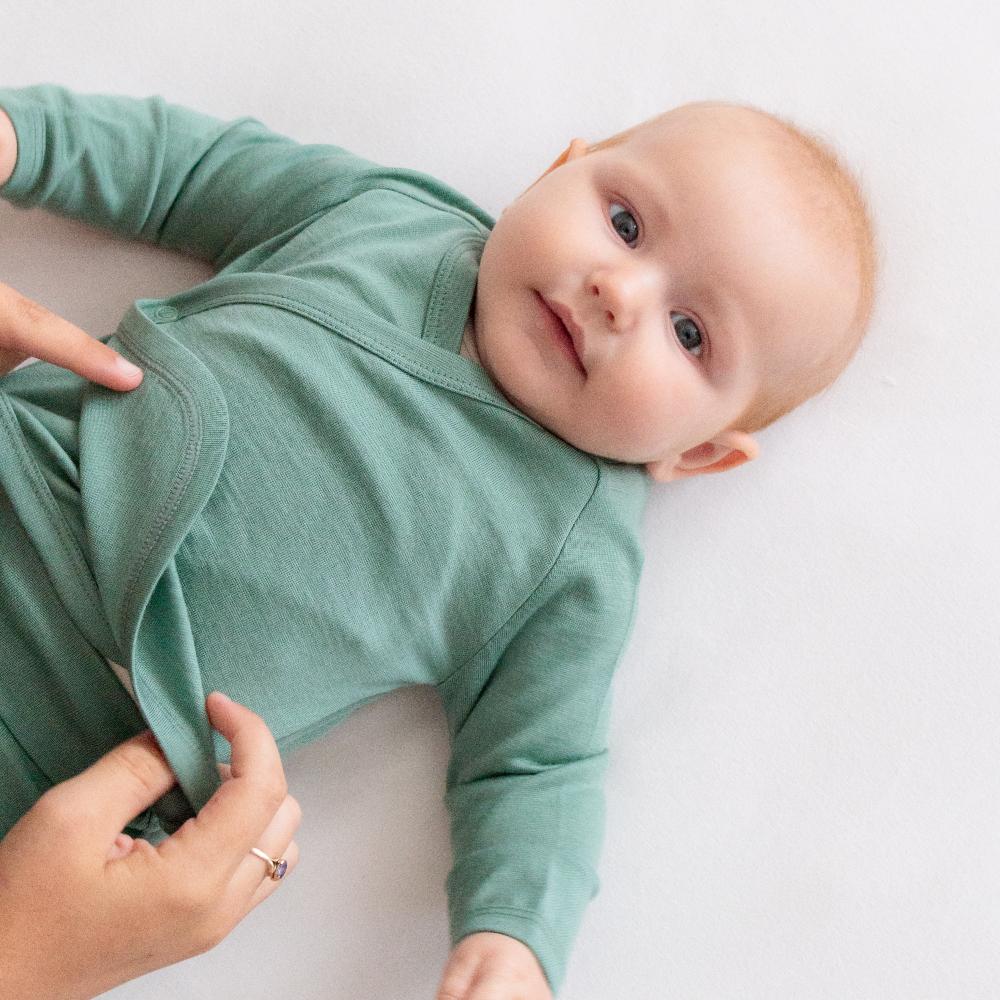 The Sleep Store Jersey New Zealand Merino Wool Kimono Cardigan - Prem - 6-12 months