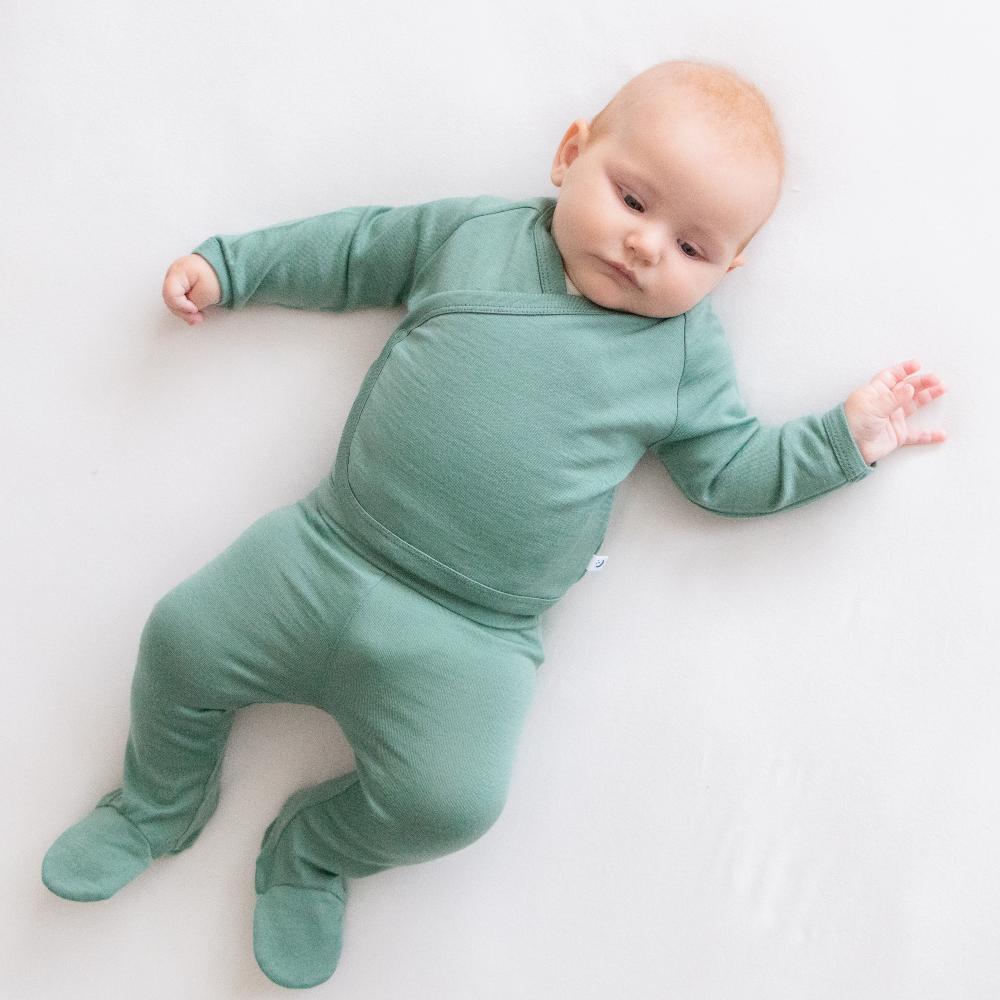 The Sleep Store Jersey New Zealand Merino Wool Kimono Cardigan - Prem - 6-12 months