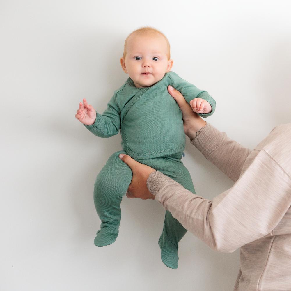 The Sleep Store Jersey New Zealand Merino Wool Kimono Cardigan - Prem - 6-12 months