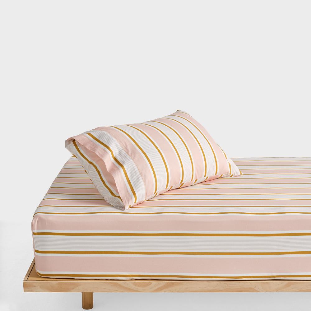 Linen House Kids Cotton Fitted Sheet + Pillowcase Set - Sailor Stripe