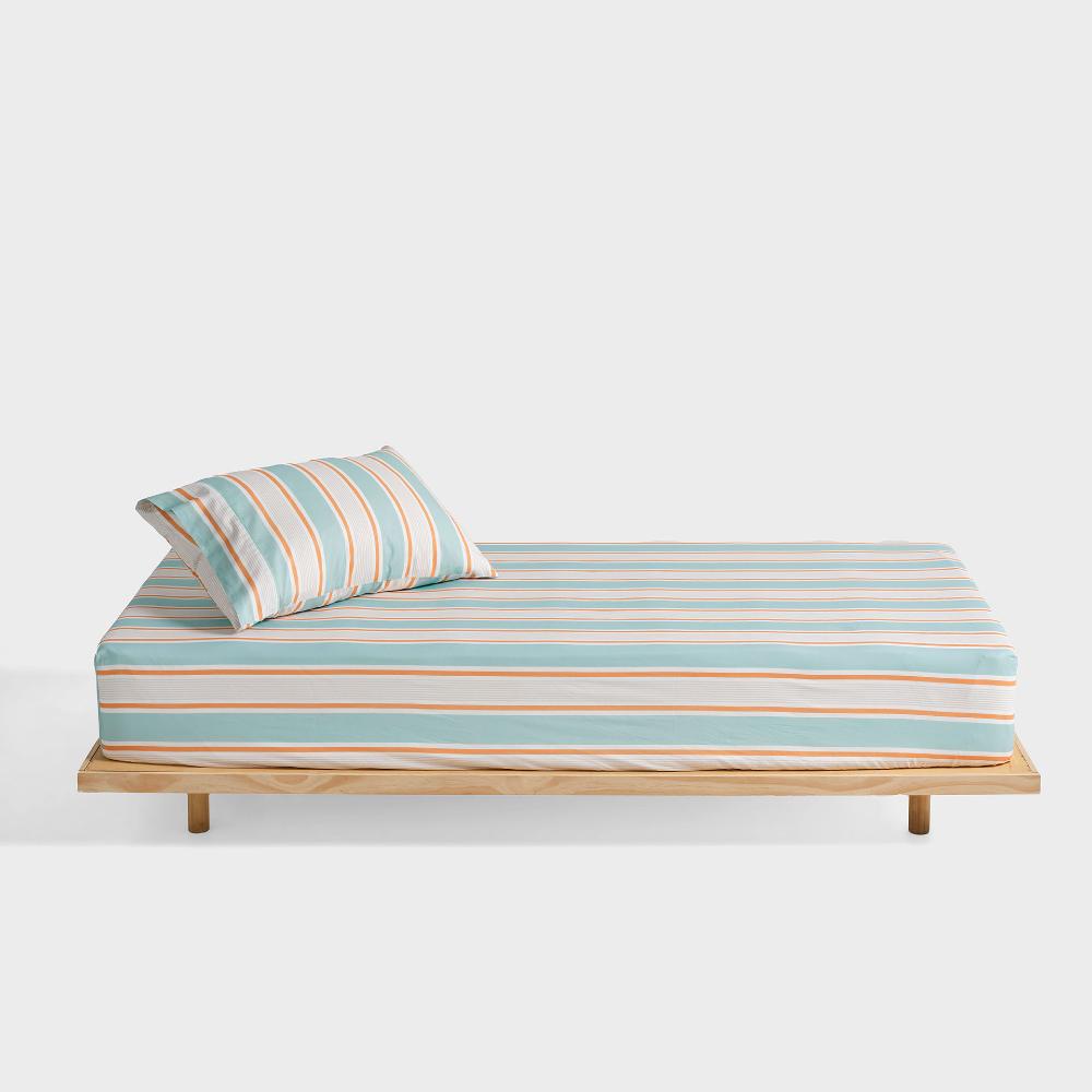 Linen House Kids Cotton Fitted Sheet + Pillowcase Set - Sailor Stripe