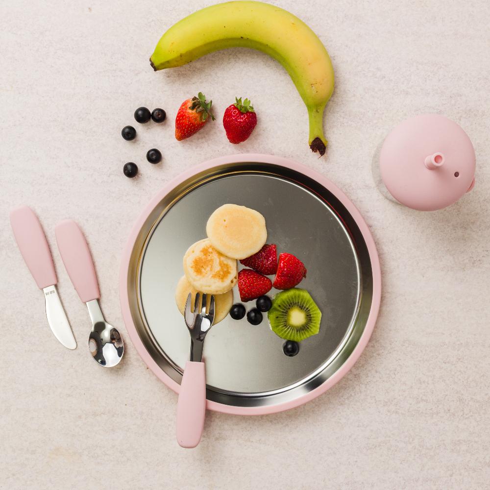 Nestling Stainless Flat Suction Plate 23cm