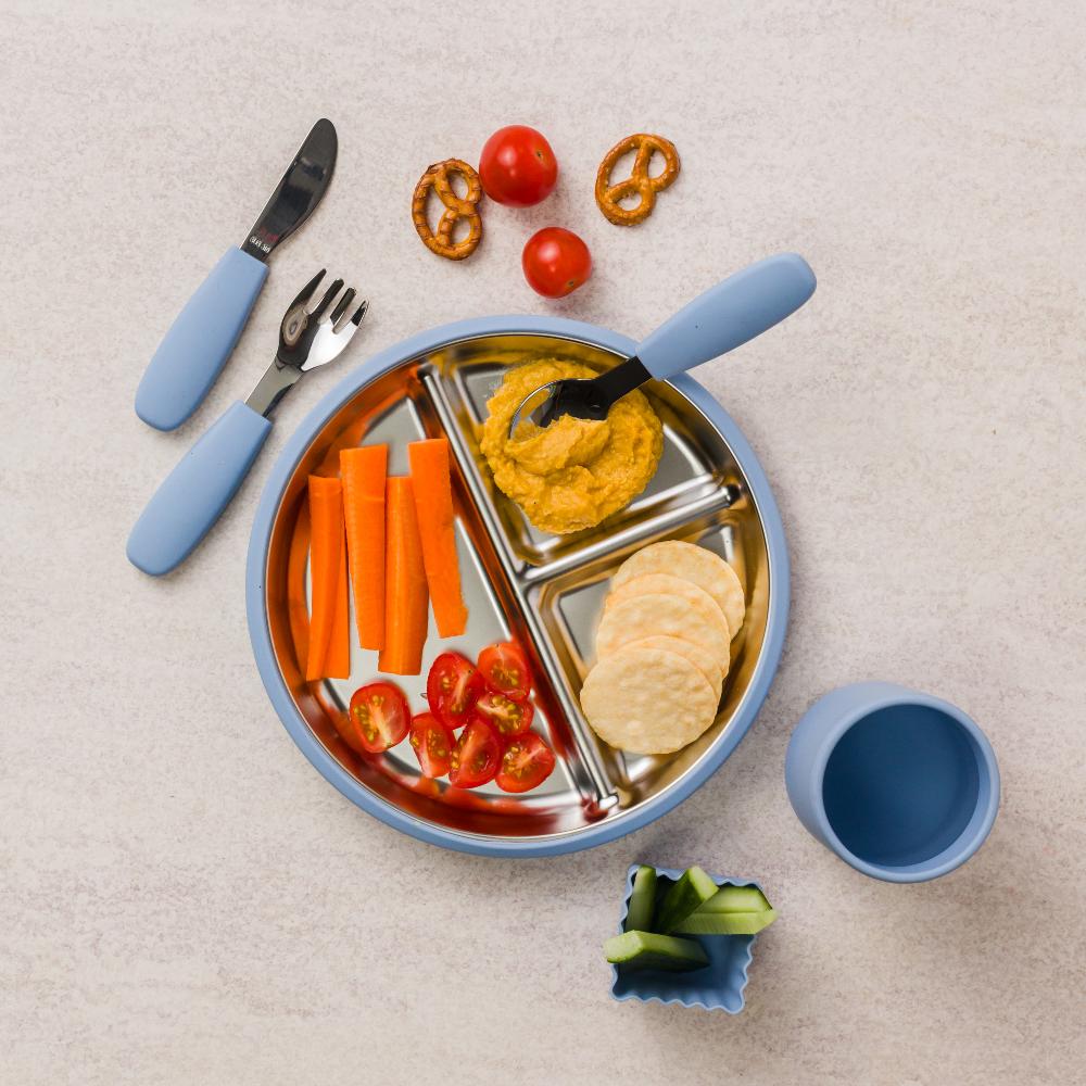Nestling Stainless Divided Suction Plate 20cm