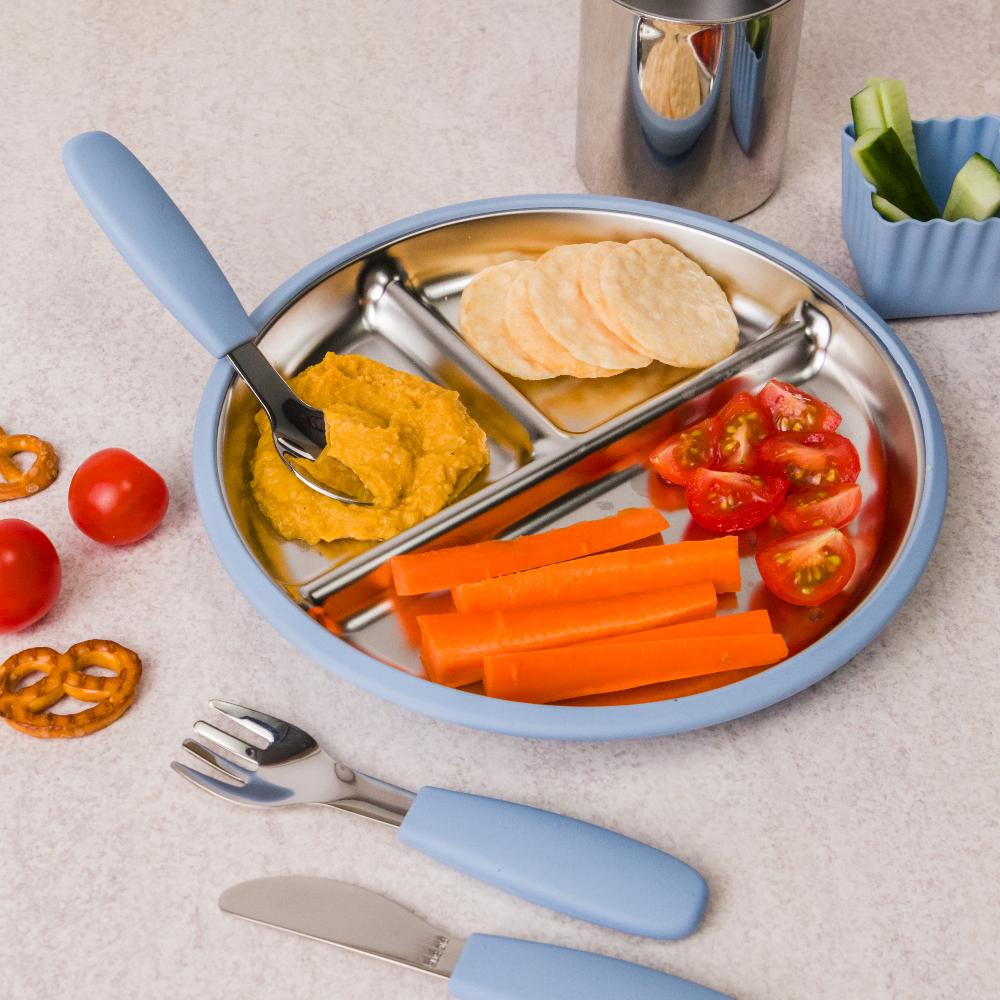 Nestling Stainless Divided Suction Plate 20cm