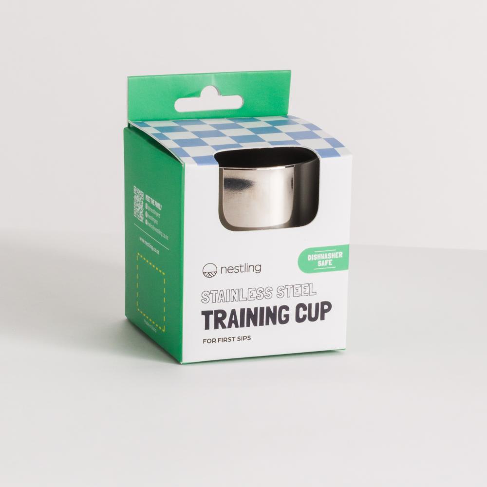 The Nestling Stainless Steel Insulated Cup in packaging.