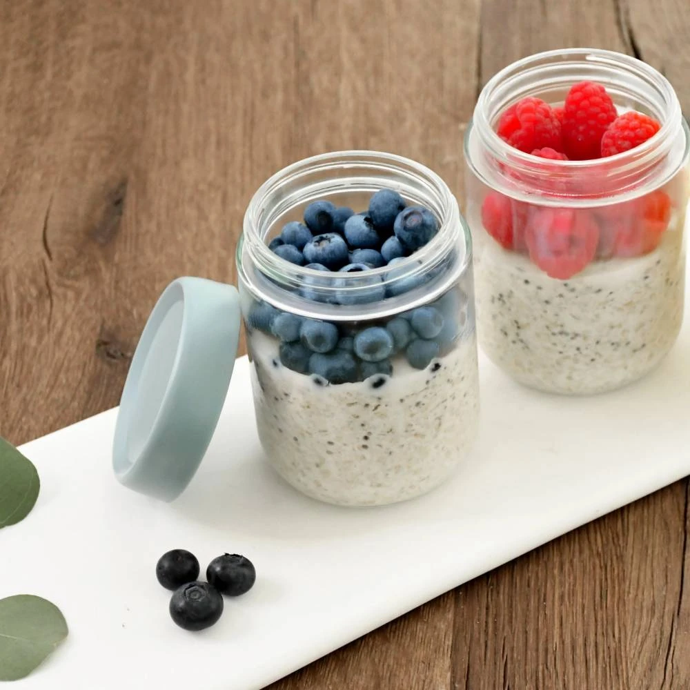 Melii Glass Overnight Oat Jars 2pk