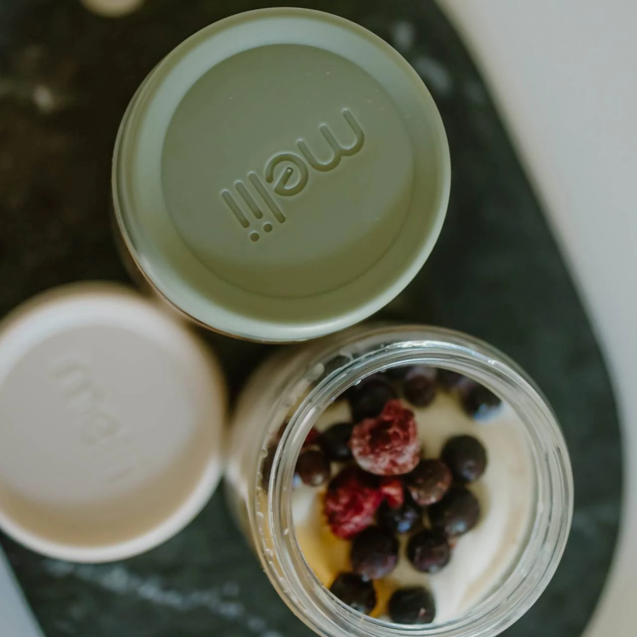 Melii Glass Overnight Oat Jars 2pk