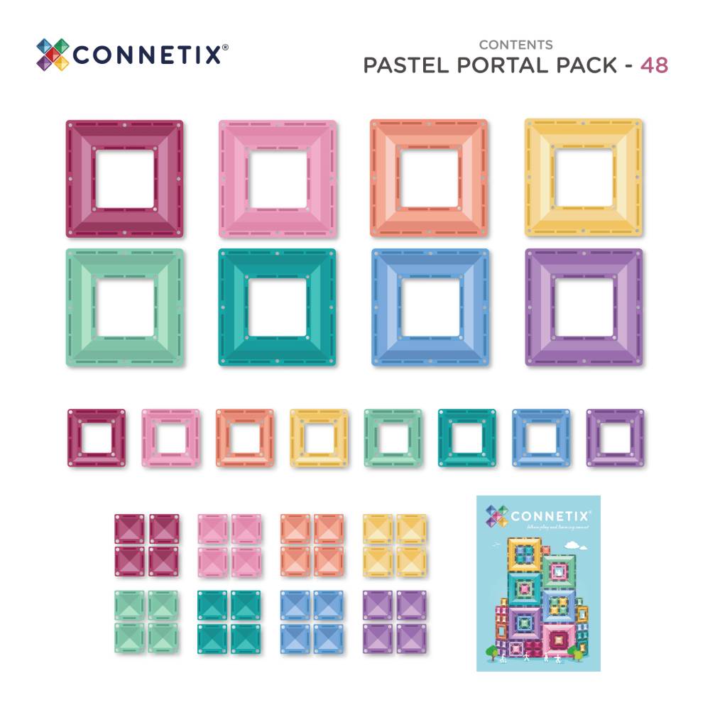 Connetix Pastel Portal Pack - 48 piece