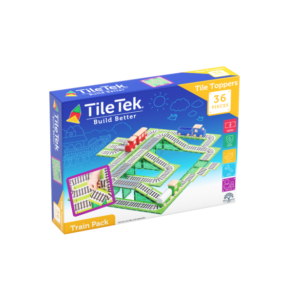 TileTek Tile Toppers Train Track Pack 36 piece