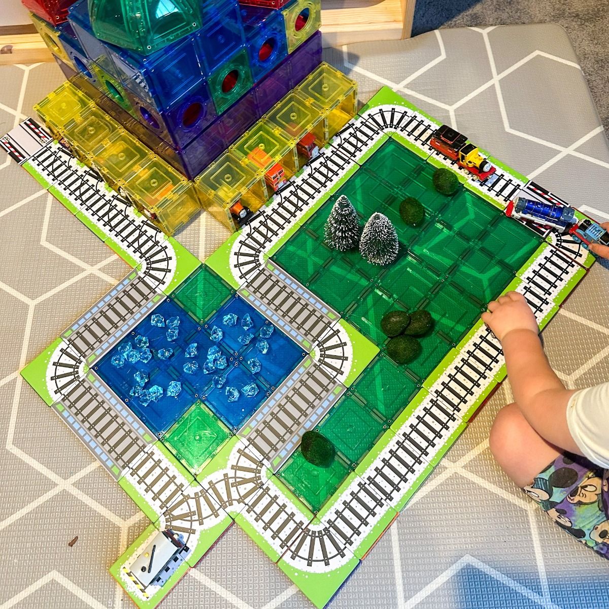 TileTek Tile Toppers Train Track Pack 36 piece