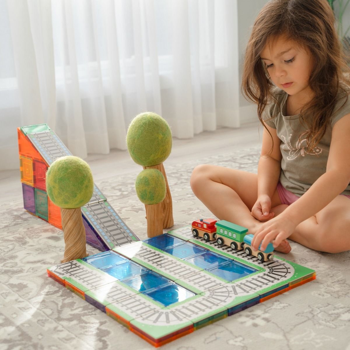TileTek Tile Toppers Train Track Pack 36 piece