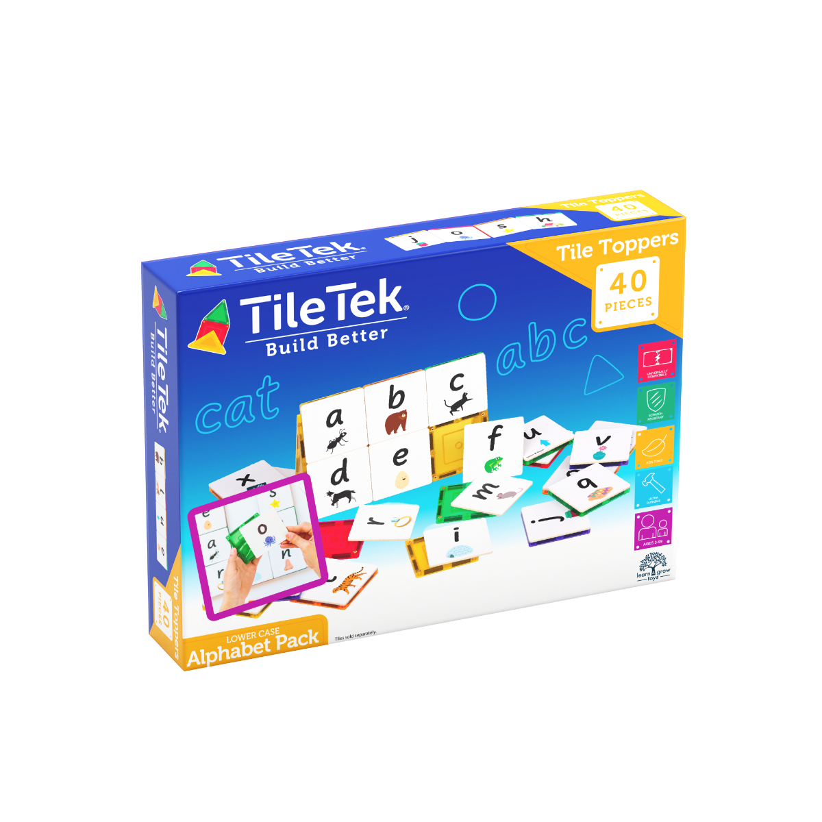 TileTek Tile Toppers Lower Case Alphabet Pack 40 piece