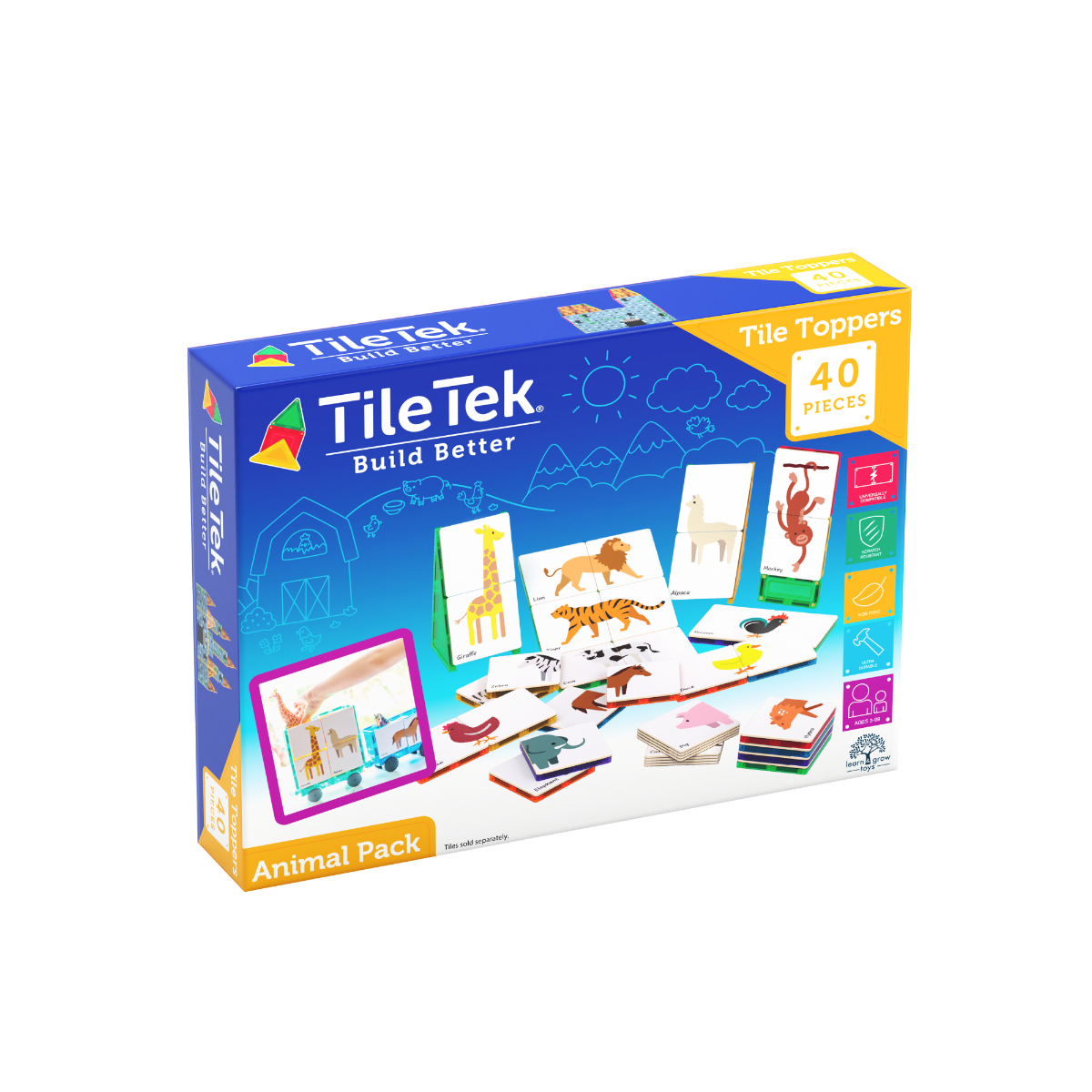 TileTek Tile Toppers Animal Pack 40 piece