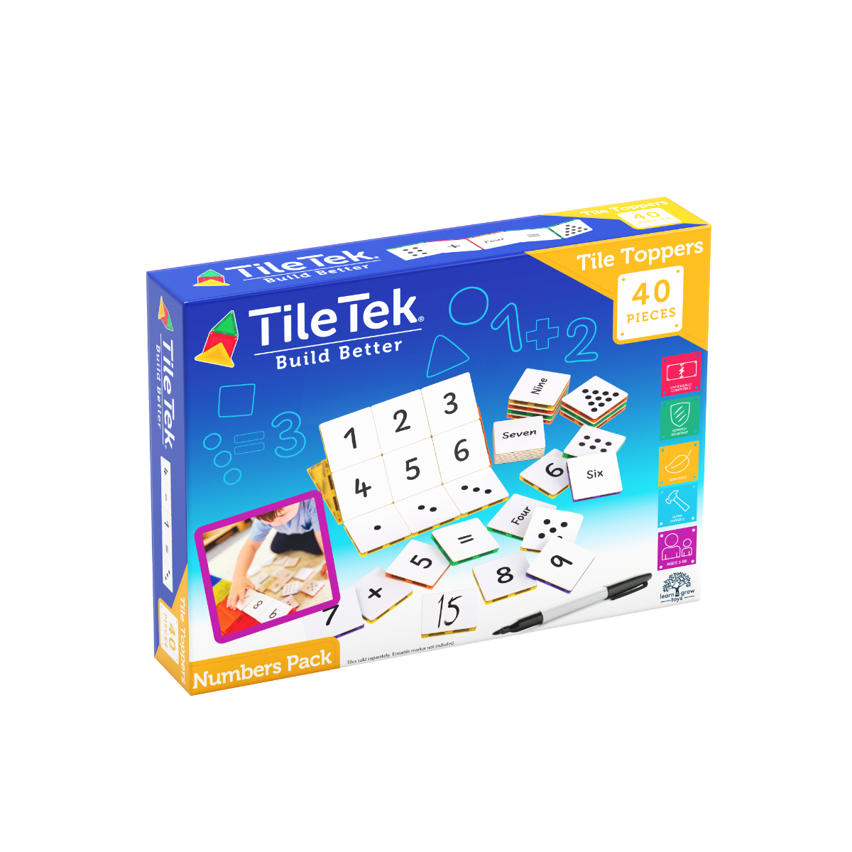 TileTek Tile Toppers Numbers Pack 40 piece