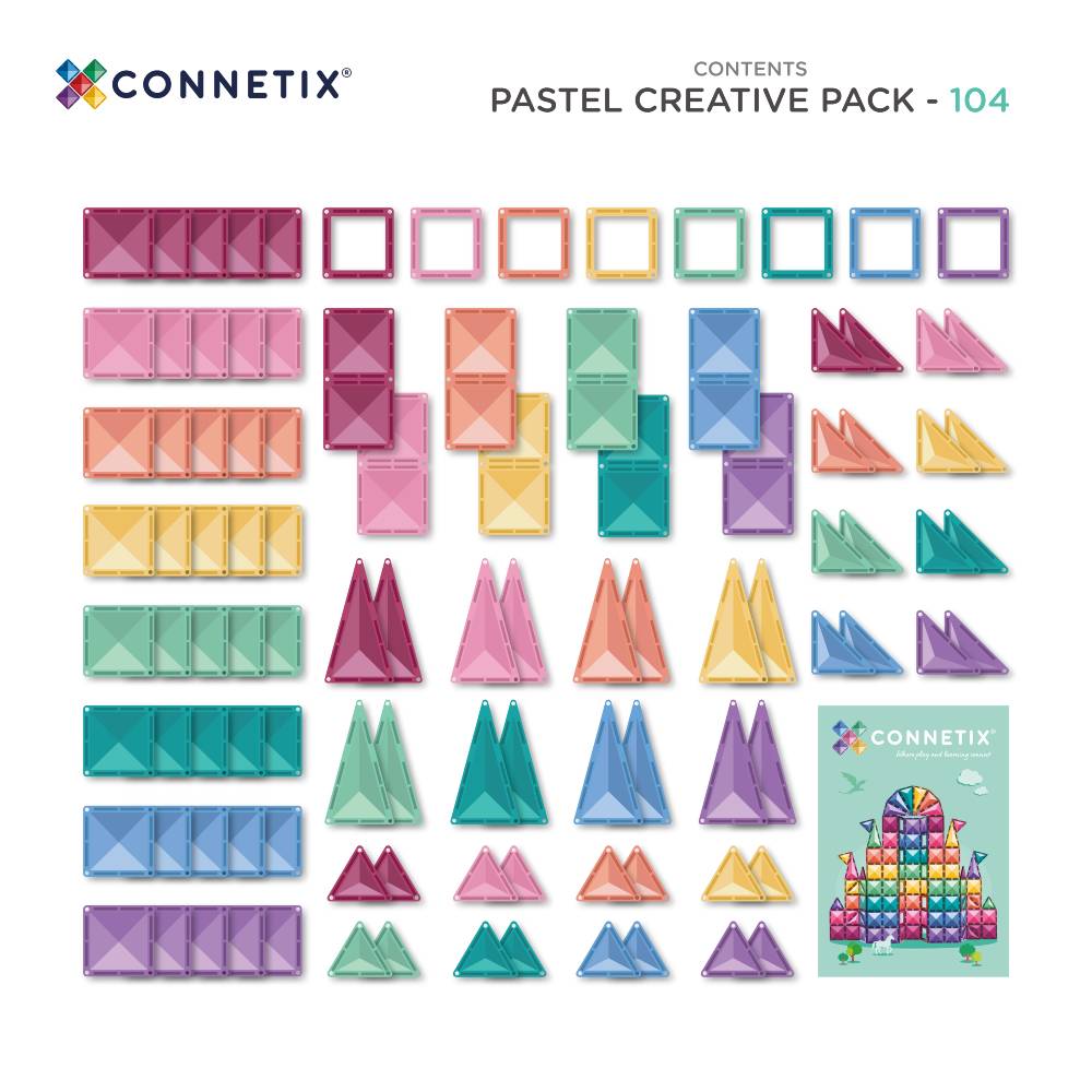 Connetix Pastel Creative Pack - 104 piece
